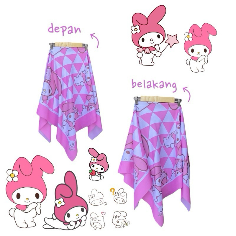 VOAL PRINTING SEGIEMPAT MOTIF MELODY / HIJAB INSTAN ANAK / VOAL PRINTING ANAK