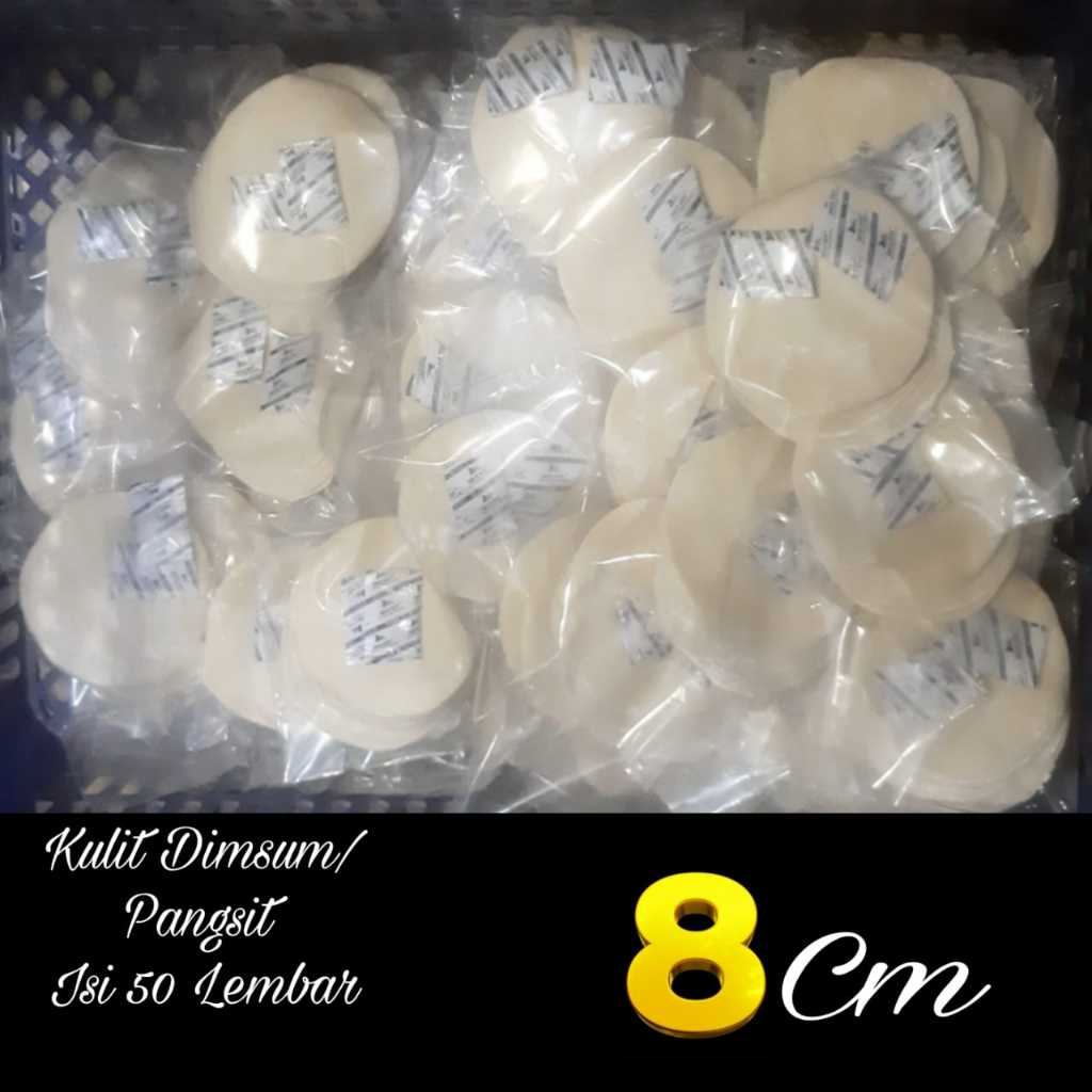 

Kulit Dimsum/Pangsit/Somay/Gyoza Bulat 8cm Isi 50 Lembar