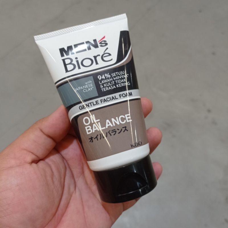 Men's Mens Biore Non Scrub Sabun Muka Pria Untuk Kulit Berminyak Oil Balance Japanese Clay 100 gr