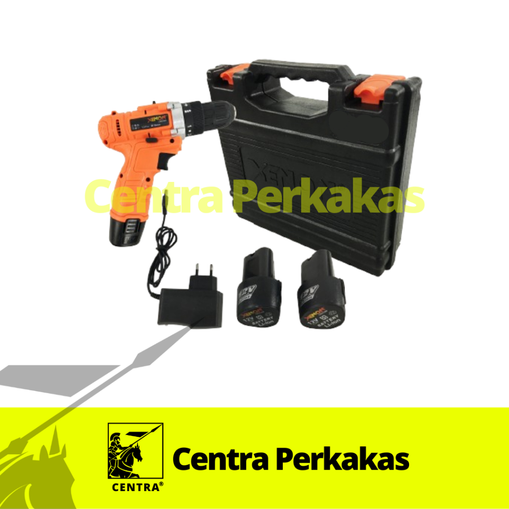 Cordless Drill Set Xenon CDD500 Bor Batrai 10mm Bor Cas Xenon 12V