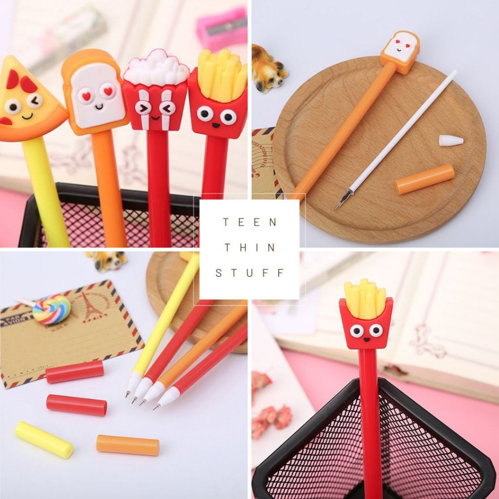 

BOLPEN TUTUP ROTI PIZZA LUCU PULPEN GEL KARAKTER MAKANAN PIZZA POPCORN ROTI JUNKFOOD FASTFOOD LUCU BOLPEN PENA