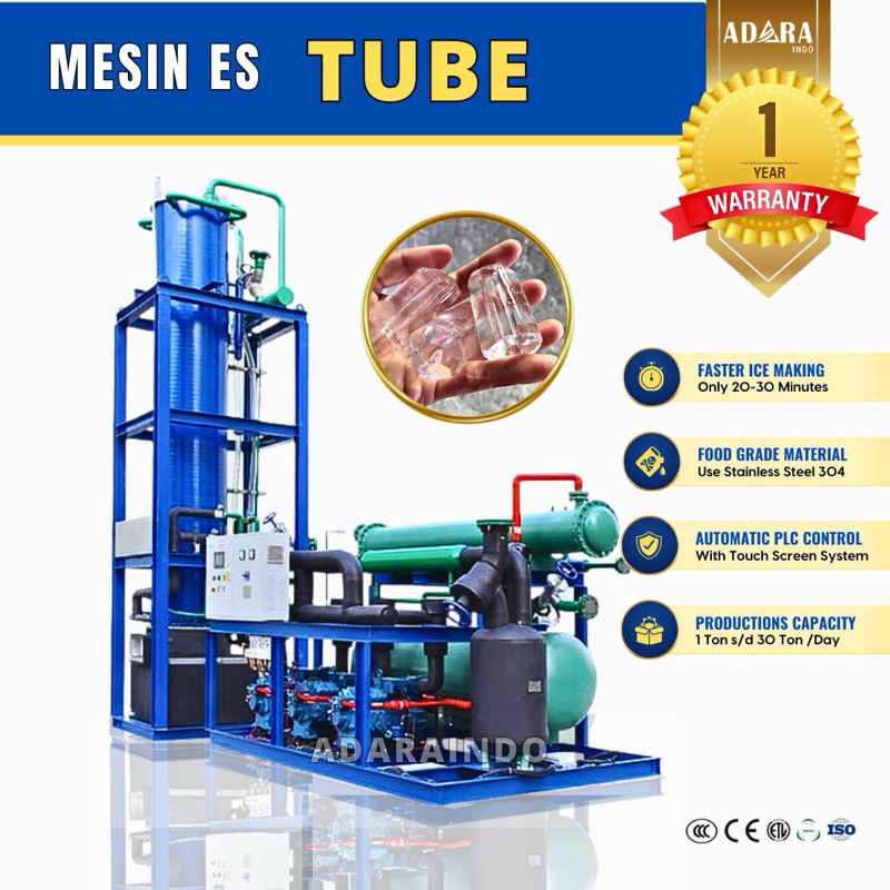 Mesin pembuat es kristal 10ton tube