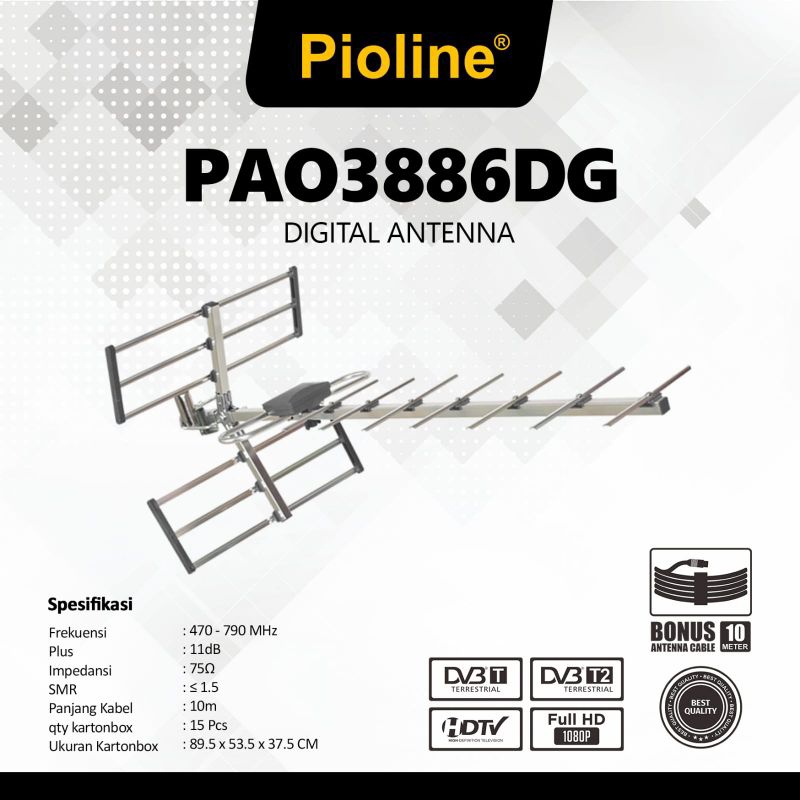 Antena Luar TV Outdoor DIGITAL PIOLINE FREE KABEL