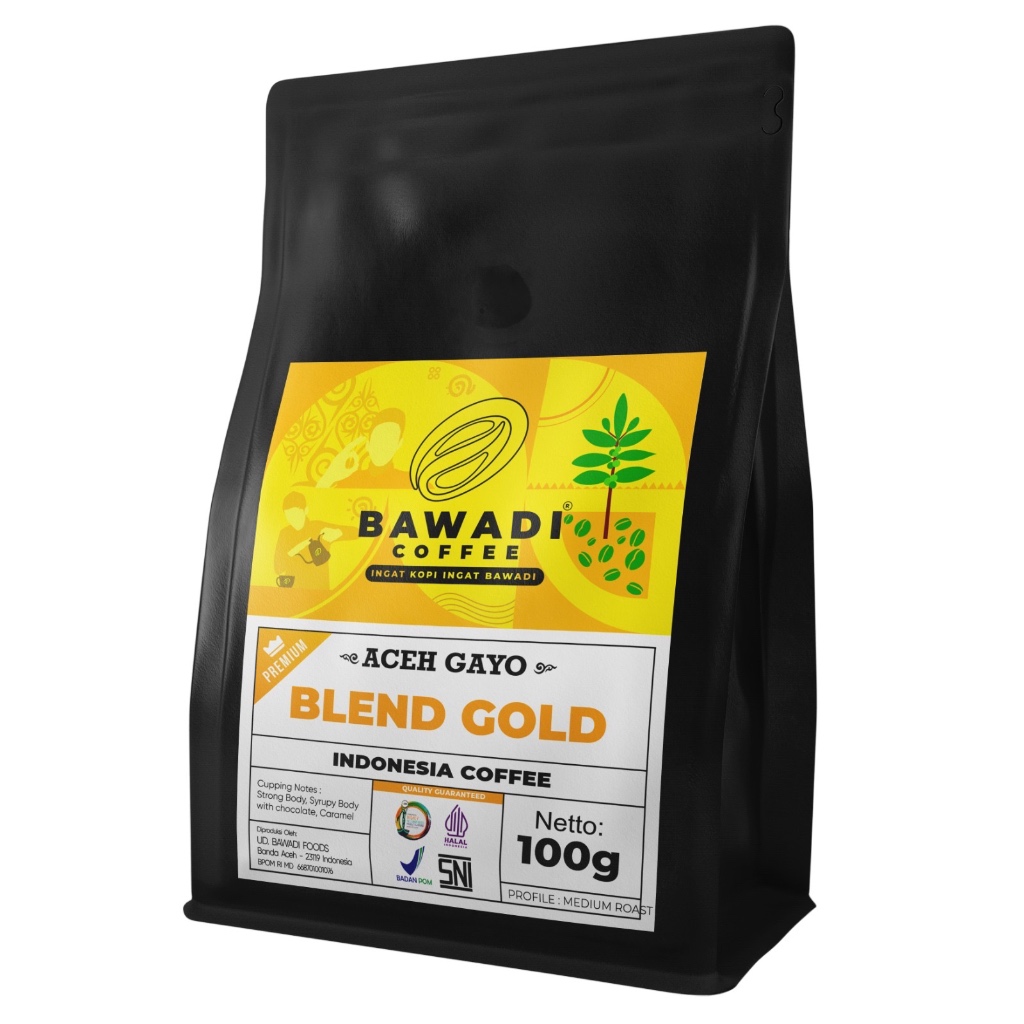 

Coffee Blend Gold Aceh Gayo 100gr Bawadi Coffee - Kopi Aceh - Kopi Blend