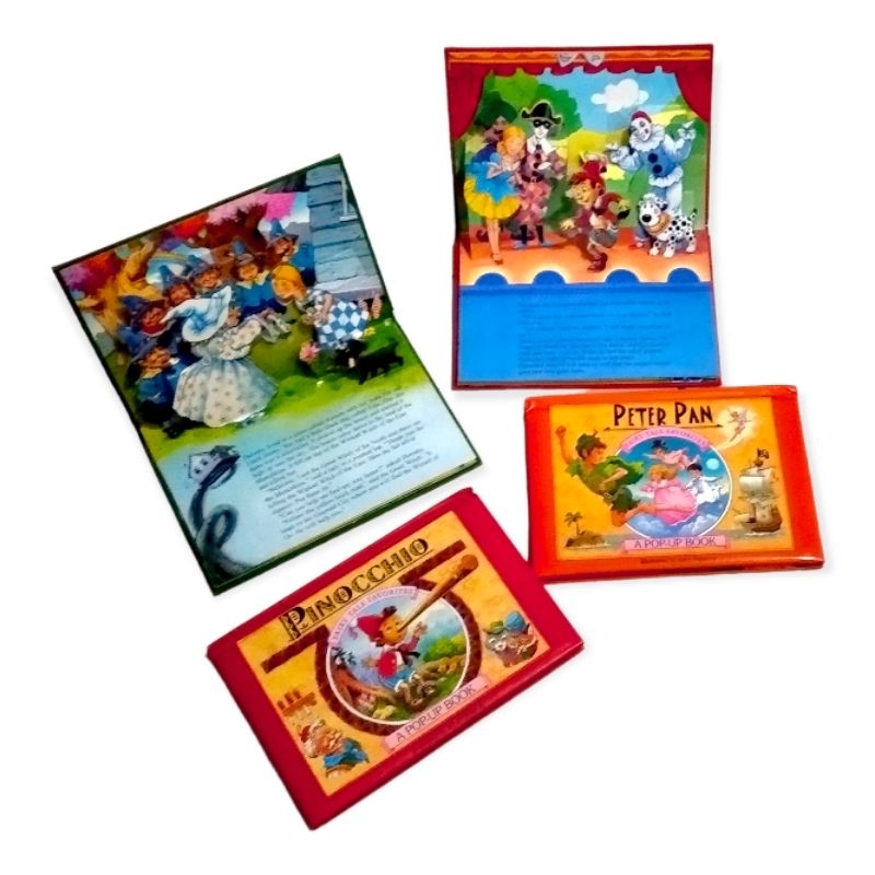 Buku Cerita Anak Poop Up Classic Fairy Tale Vintage Book Pinokio, Peterpan Dan wizard Of Oz
