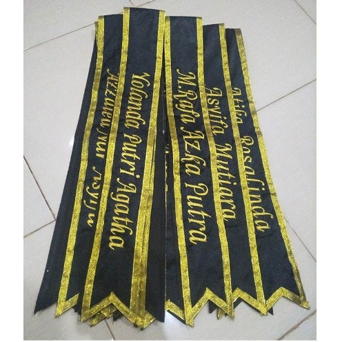 selempang wisuda ukuran anak PAUD, slempang gerak jalan, selempang karnaval, bahan Bludru 1 lapis