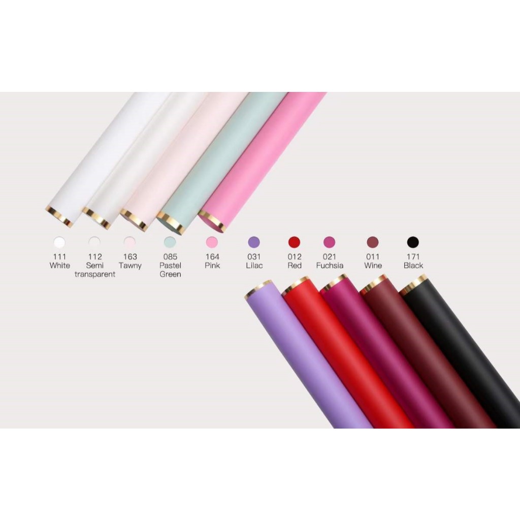 

Cellophane Gold Line Flower Wrapping Color Transparent Kertas Kado Buket isi 5 lembar