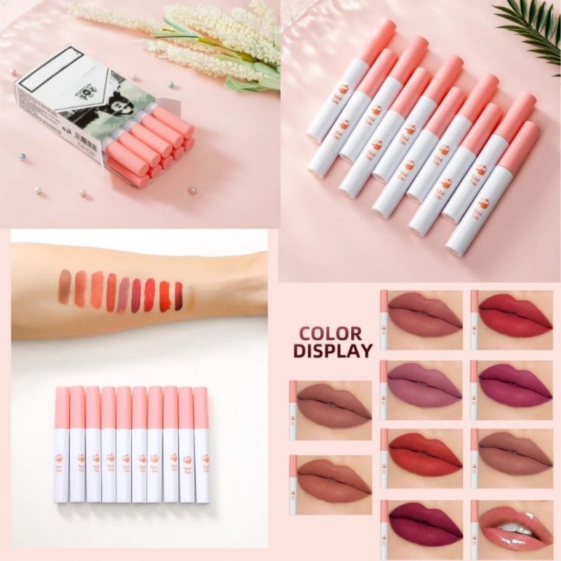 Mugellen Lipgloss Korean Velvet Matte Transferproof Tahan Lama Melembabkan Silky Lipgloss