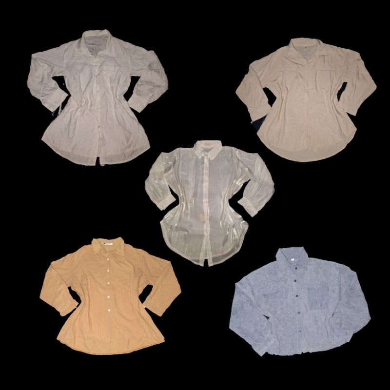 Kemeja polos/corduroy/motif dan cn preloved
