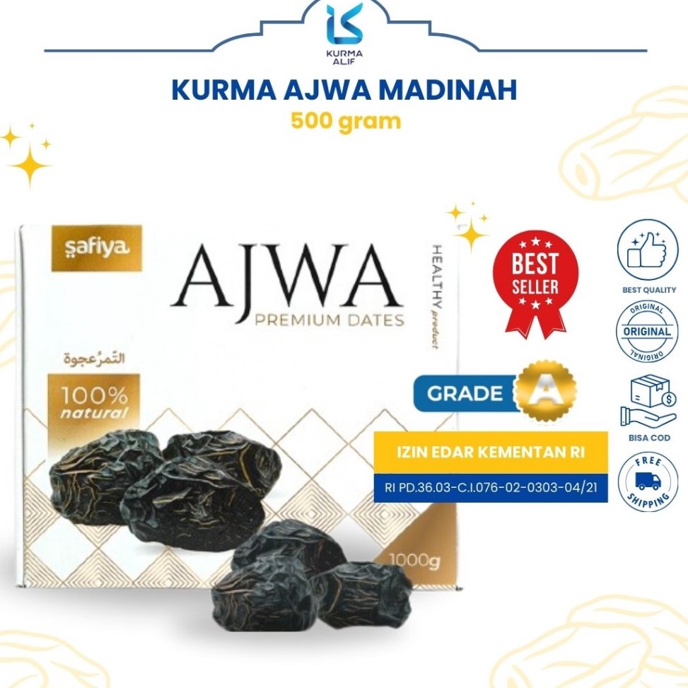 

Promo Sekarang Kurma Ajwa 1 Kg Asli Kurma Nabi Super Asli Madinah