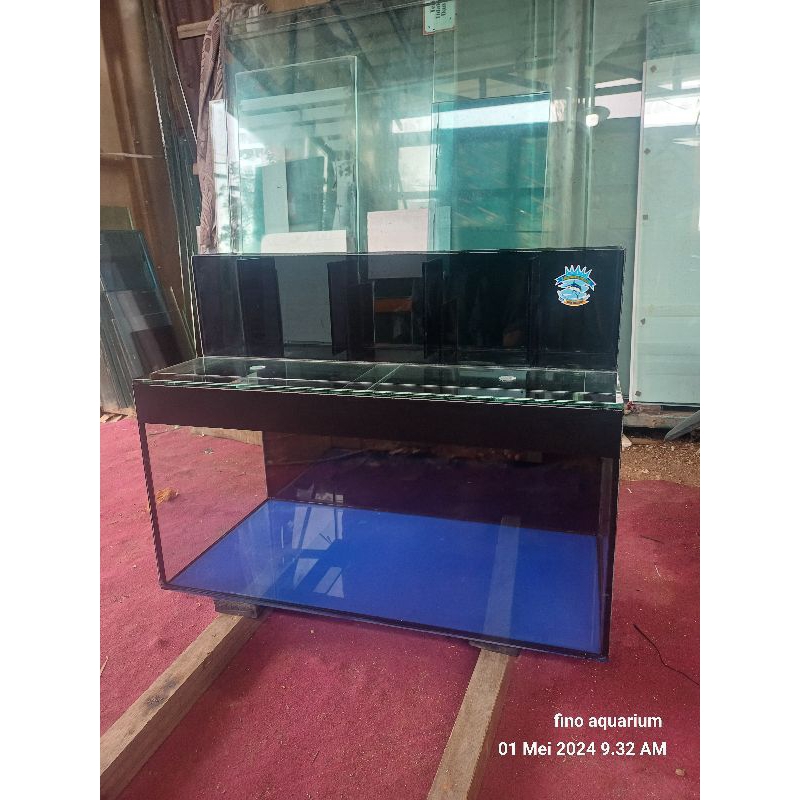 aquarium kaca 100x40x40 plus top filter