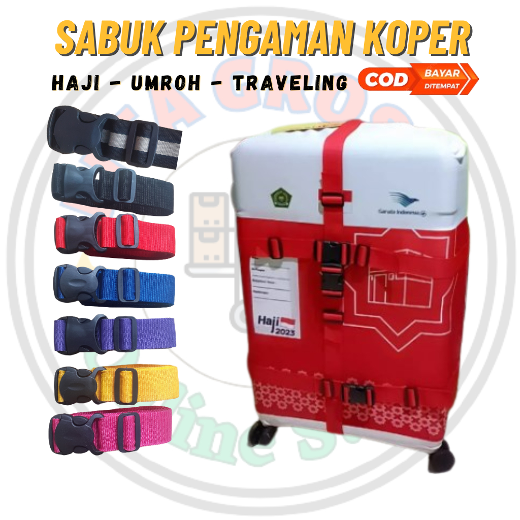 Strap tali silang sabuk pengaman koper murah / beltstrap koper Haji / luggangge belt / sabuk koper U