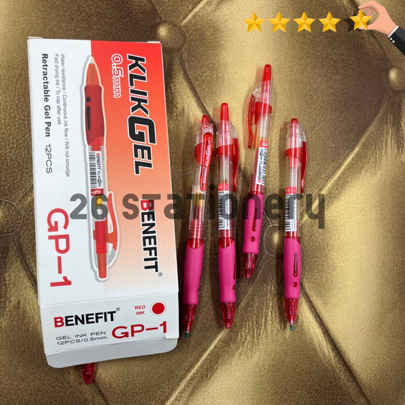 

Pulpen Benefit klikGel GP-1 0,5mm / Pen gel merah