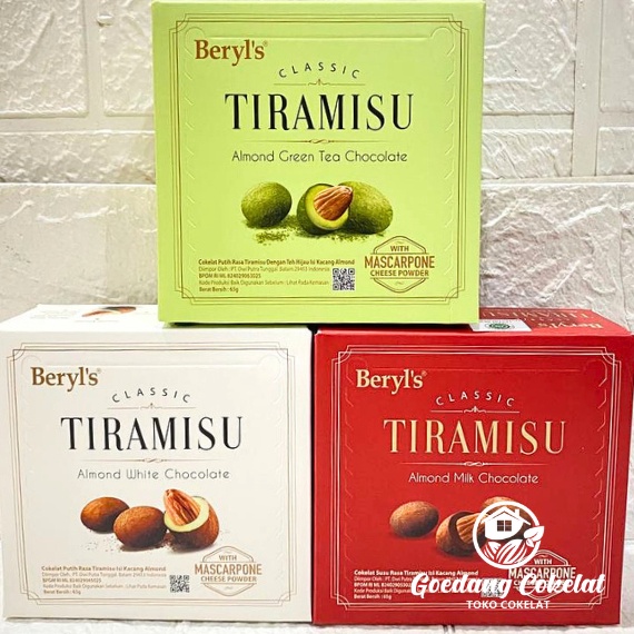 

Clearance sale Beryls Beryls Coklat Cokelat Malaysia Classic Tiramisu Almond Green Tea Milk White Chocolate 65g