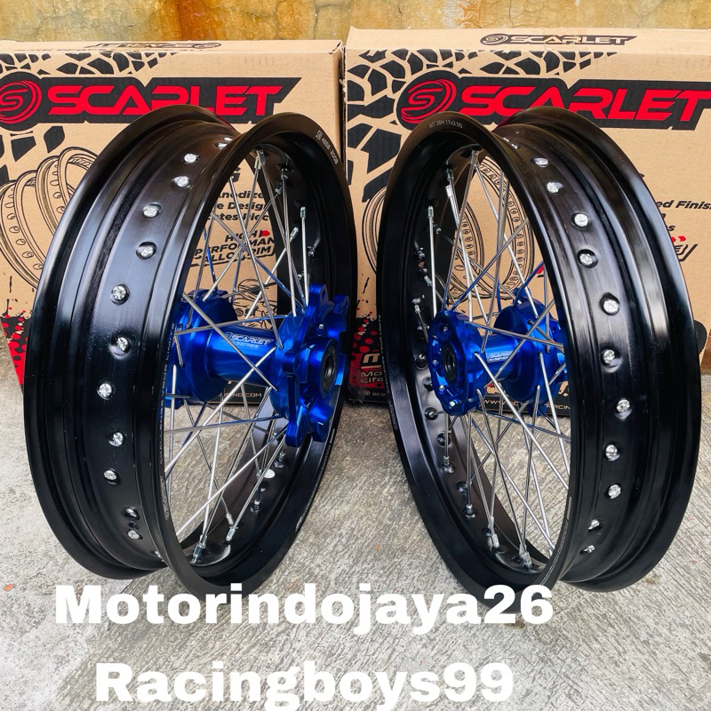 Velg Set Supermoto CRF 150L SCARLET RACING TROMOL CNC 300 350