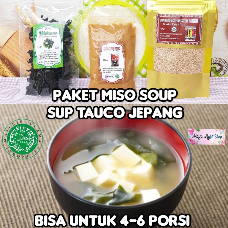 

Laku Keras Paket Hemat Miso Soup Miso Dashi Wakame sup rumput laut sup tauco jepang kaldu ikan tauco jepang wakame seaweed soup meyouk dashi sup tahu ikan