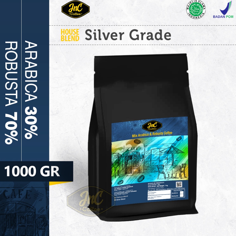 

Potongan spesial JnC Silver House Blend 1 KG 3 Arabica 7 Robusta For Kopi Susu Espresso Kekinian