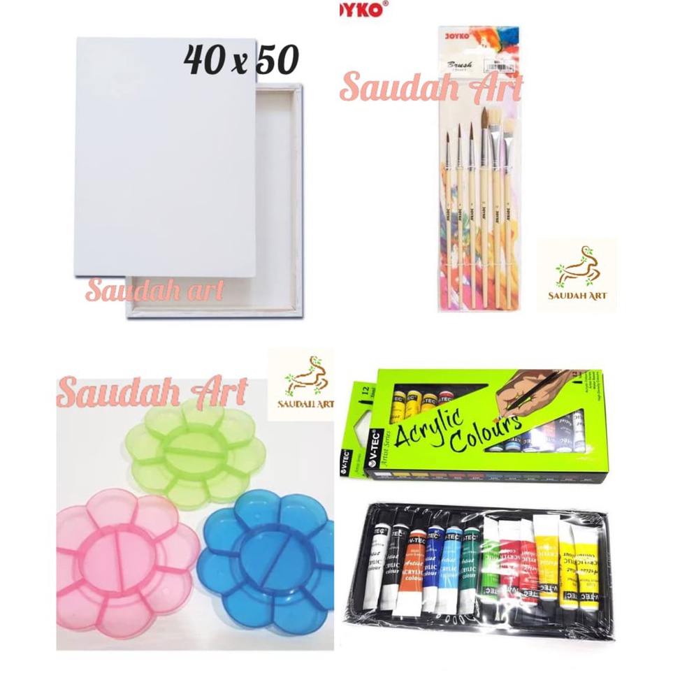 

Grosir Menarik Paket Kanvas Lukis kanvas 4x5kuaspaletcat akrilik