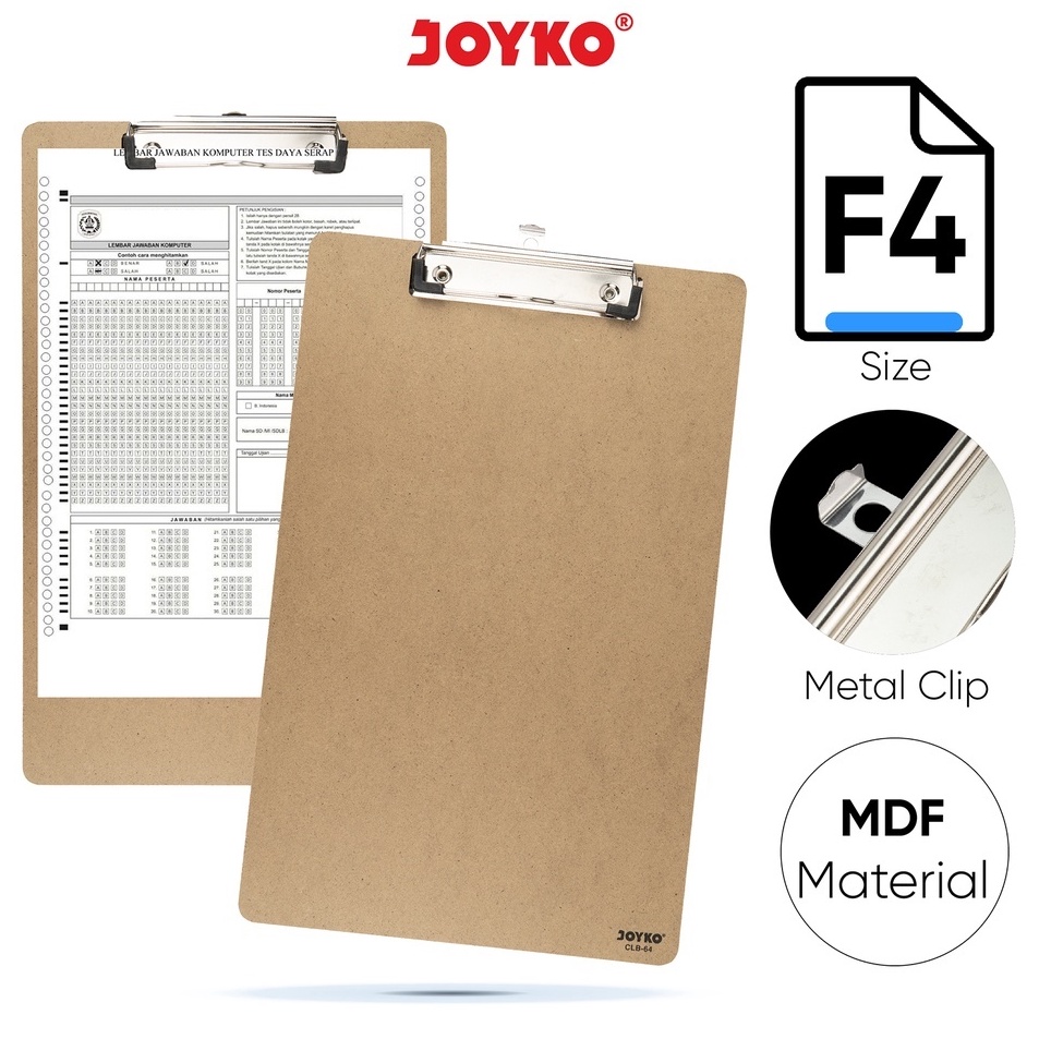 

Pasti Promo Clipboard Papan Jalan Alas Ujian Joyko CLB64 F4
