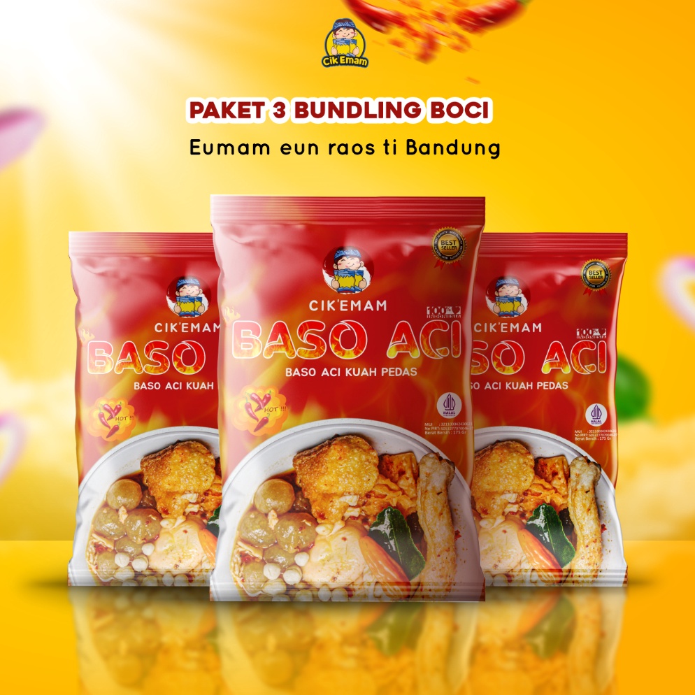 

Limited CikEmam Paket Baso Aci 3 Pcs Boci Kuah Pedas Chili Oil Siomay Lidah Cuanki Seblak Batagor Mie Gurih Original Makanan Instant Halal Cikemam