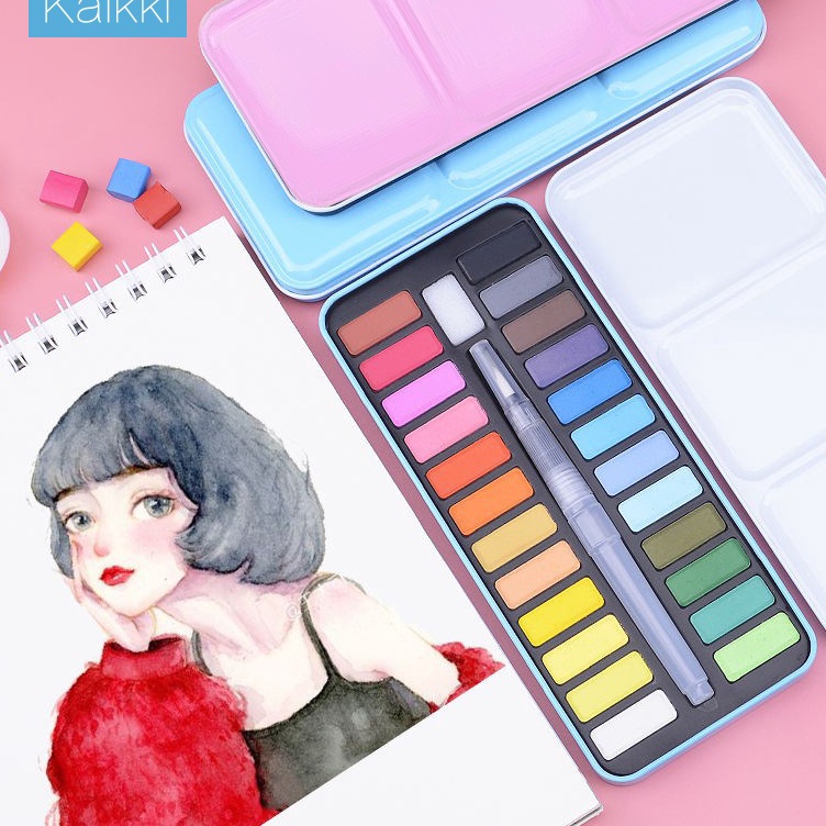 

Lebih Terpercaya Kaikki Cat Air Sponge Lukis 24 Warna Watercolor Set