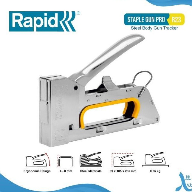 

Murah Keren DIJAMIN ASLI RAPIDE Staple Stapler Gun Tacker R23 Staples Hekter Gun Tembak Manual untuk Pengerjaan Sofa Jok Motor Kursi Laminating Dekorasi