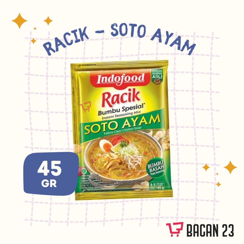 

Bumbu Racik Indofood Soto Ayam (45 Gr) / Bumbu Instan / Bumbu Basah