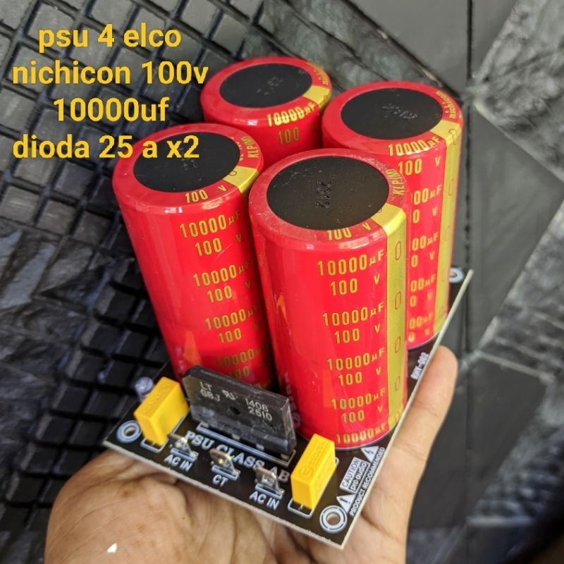 PSU 4 elco 10000uf 100 v nichicon  paket lengkap siap pakai