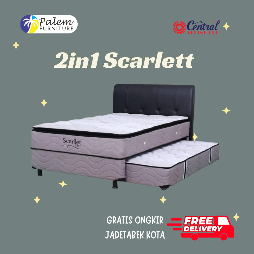CENTRAL SPRINGBED KASUR 2IN1 SCARLET FULLSET KHUSUS JABODETABEK