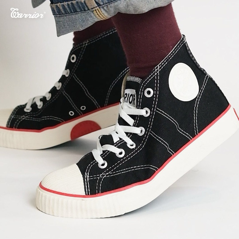 Sepatu Warrior Classic high Dilan | hitam tinggi pria wanita dewasa anak sekolah kerja murah anti li