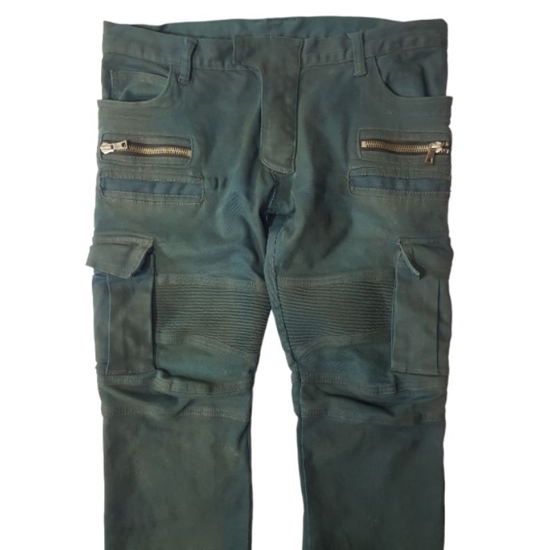 Celana Balmain Cargo Biker Jeans