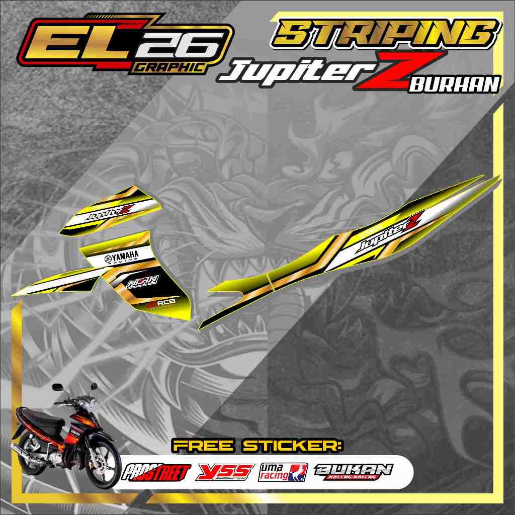 138 STRIPING STICKER YAMAHA JUPITER Z BURHAN - STICKER YAMAHA JUPITER Z BURHAN MOTIF SIMPLE GRAFIK