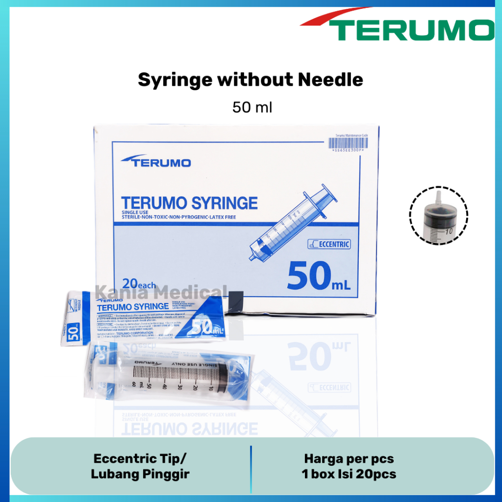 Terumo Syringe 50ml Eccentric Tip/ Lubang Pinggir Spuit Terumo 50cc NGT