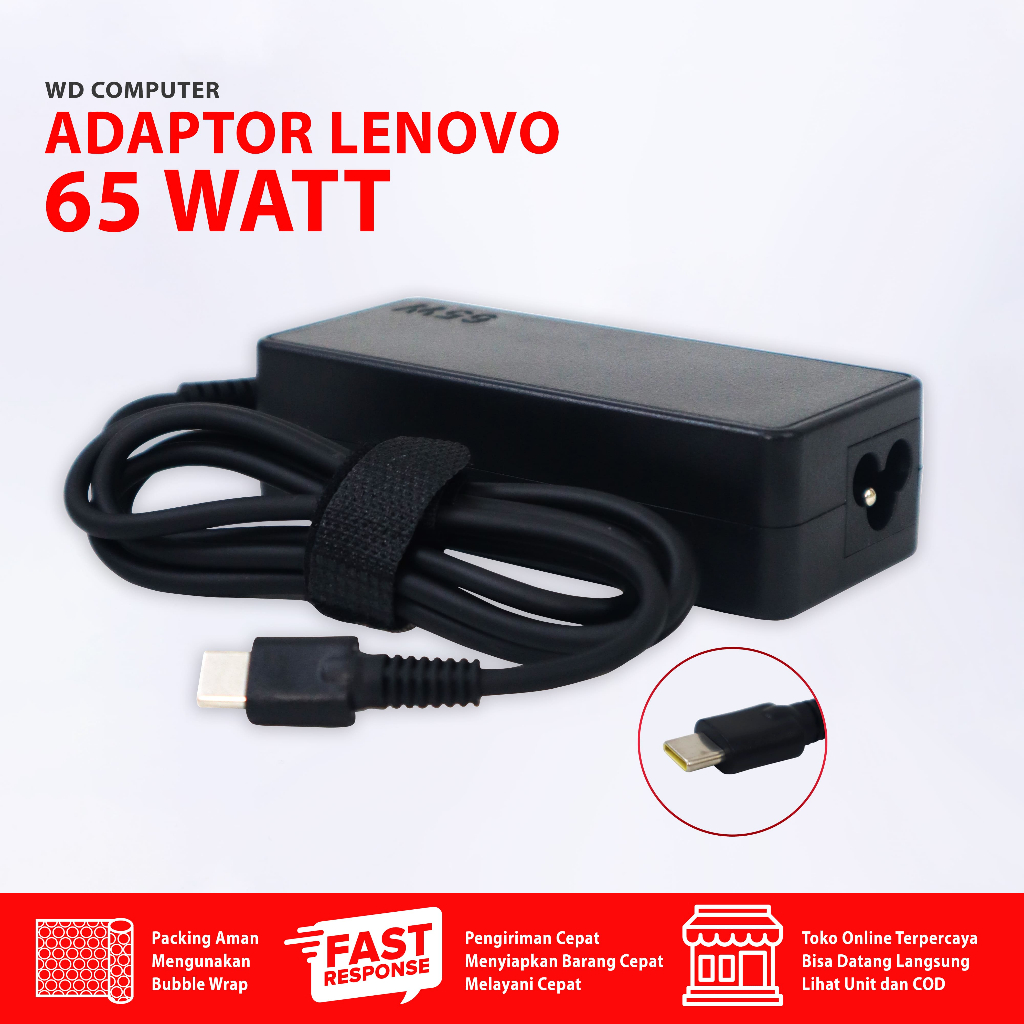 Adaptor Charger Lenovo Type C 65watt