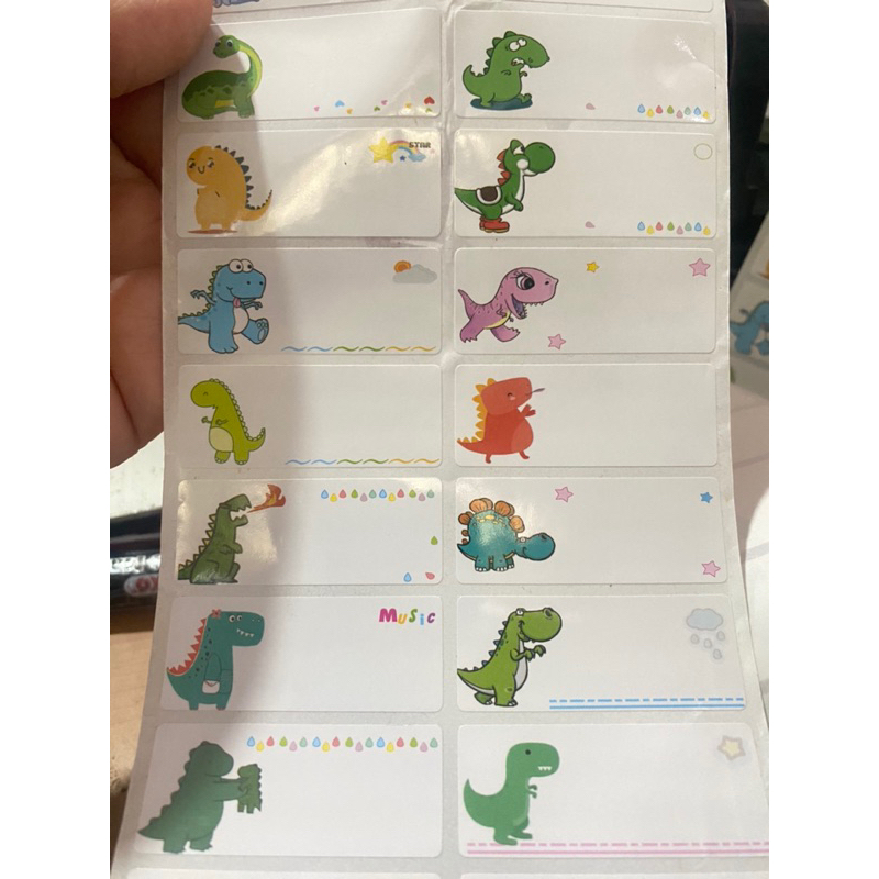 

label nama karakter DINOSAURUS DINO