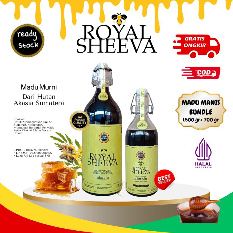 

paket hemat madu murni royal sheeva madu asli hutan sumatera 2.200 gr halal mui