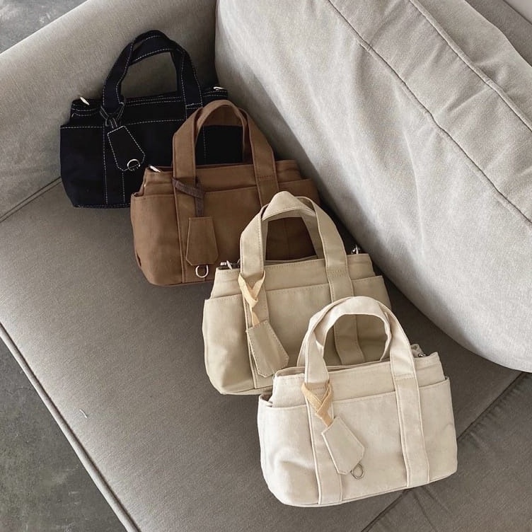 KODE V87L Tas Kanvas Premium Tote Bag Kanvas Tas Selempang Kanvas Canvas