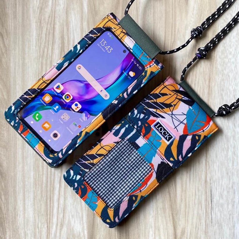 KODE F54L Dompet HP Wanita ID Card Holder dan Uang Selempang Tas HP Wanita Touchscreen Tas Selempang