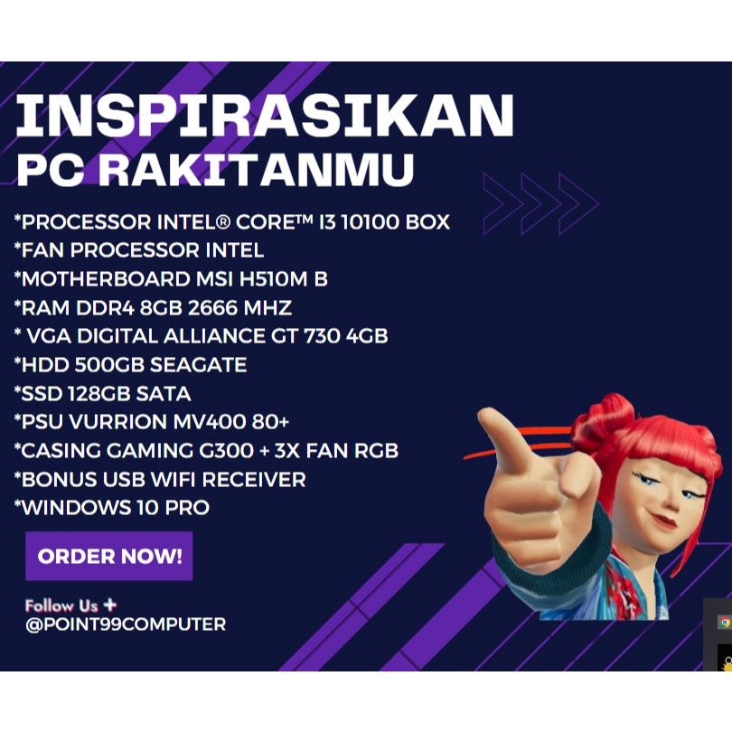 PC RAKITAN INTEL CORE I3 10100