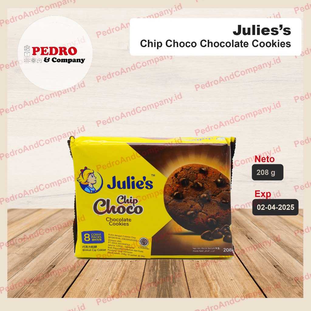 

Julies chip choco chocolate cookies 208 gram 8 sachet biskuit coklat