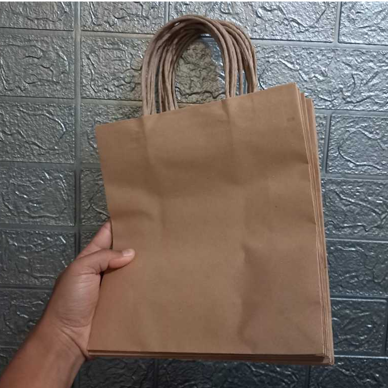 

10pcs PB Paperbag tali OKEY A+ 22x8x24cm Coklat Polos