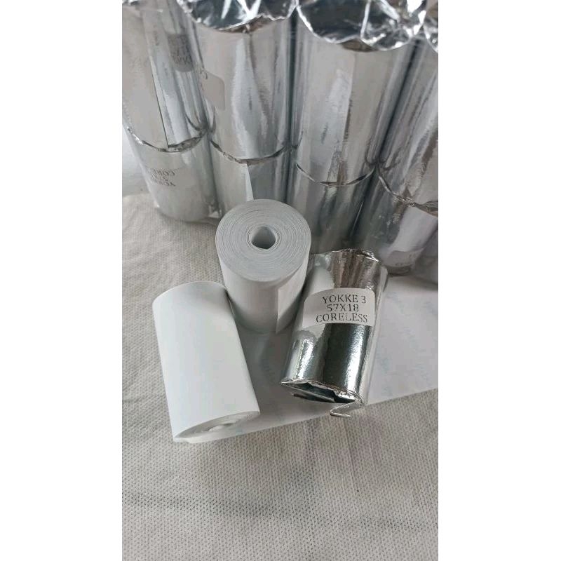 

kertas kasir thermal 58x40 coreleles paket 100 roll