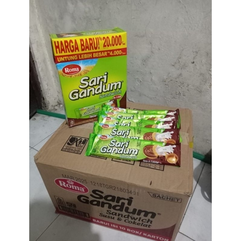 

Roma sari gandum sandwich 1 box isi 12 pcs 432gram @36gram
