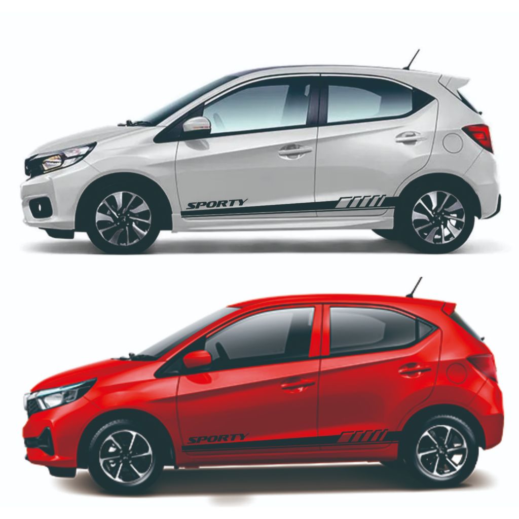 Stiker Cutting Mobil Brio Putih Hitam Merah Agya Ayla Lis Yaris Jazz Picanto Wagon Minimalis keren