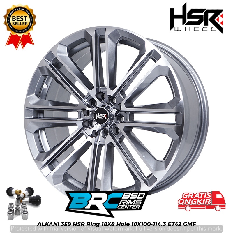 PROMO VELG RACING HSR ALKANI  R18 LEBAR 8 UNTUK MOBIL PCD 5 X100  5 X 114.3