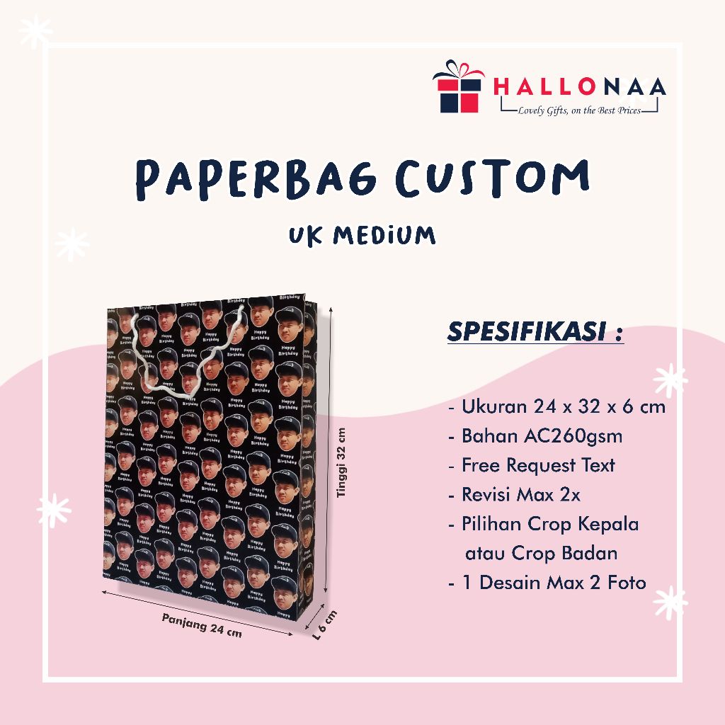 

[1 PCS] PAPERBAG CUSTOM | UKURAN MEDIUM | UKURAN SEDANG