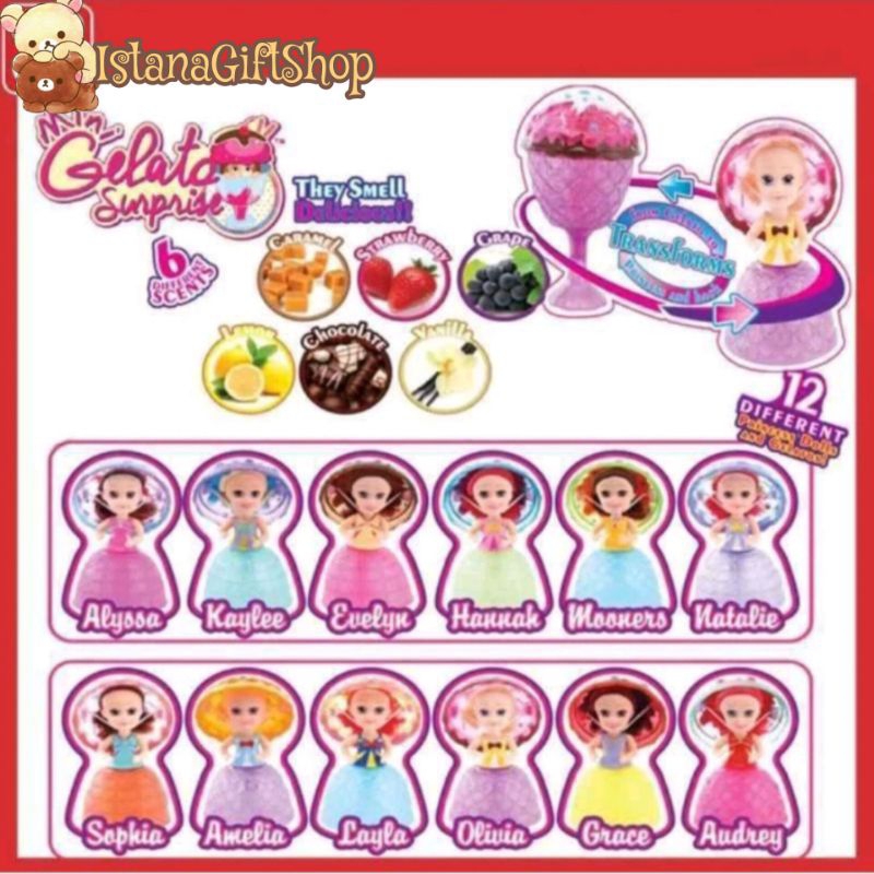 mini gelato surprise boneka mini barbie mini boneka cupcake