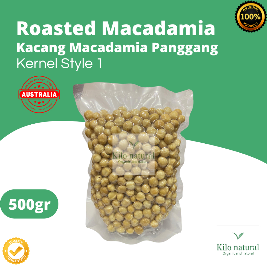 

Roasted Macadamia Whole Kernel Style 1 - 500gr / Macadamia Panggang Kernel Style 1 - 500gram