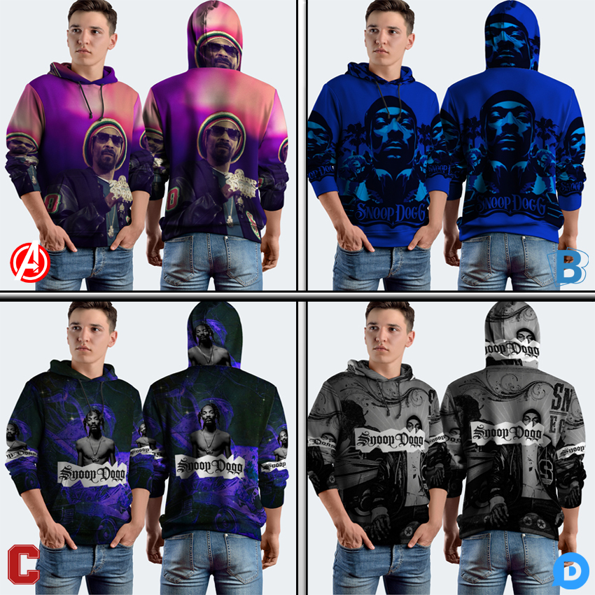 Jumper Hoodie Snoop Dogg Hoodie Pullover Fullprint Bahan Polyester Jersey