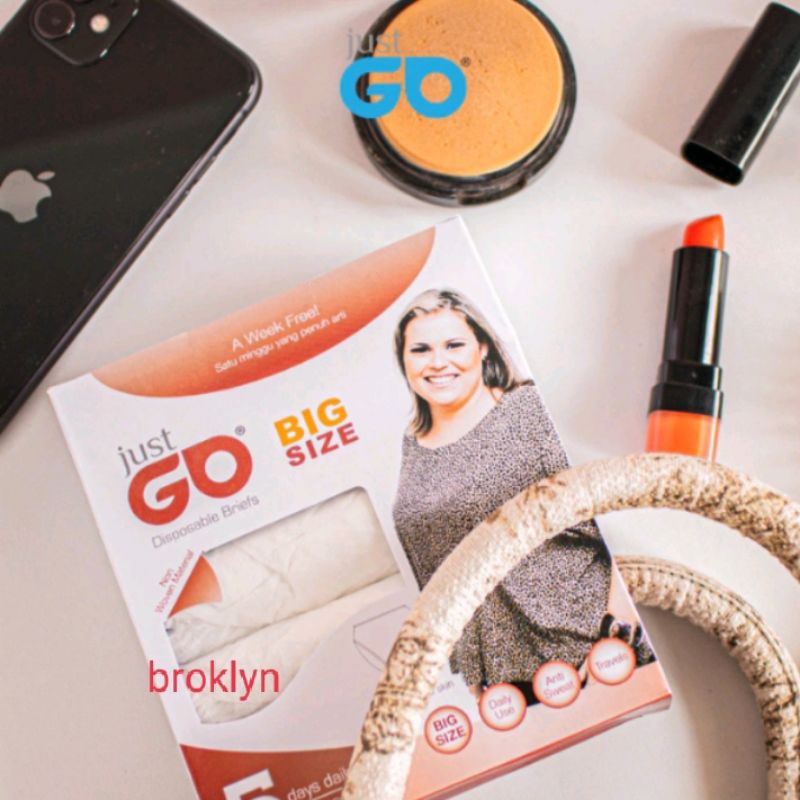 Just Go Big Size celana dalam wanita sekali pakai xxl dan xxxl isi 5 pis